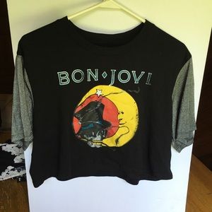 BON JOVI CROPPED BAND TEE NWOT